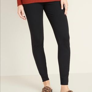 Jersey Elastic-Waist Leggings for Women XXL Black